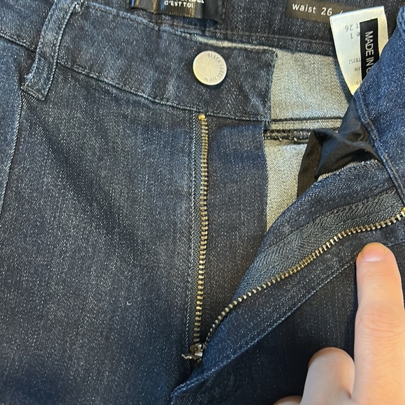 Black Label C'est Toi High Rise Folded Wide Leg Jeans Waist 26/1 - Picture 12 of 16